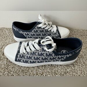 MICHAEL KORS Logo Lace-Up Sneakers, Navy - Size 8